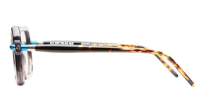 kuboraum P8 BkG eckige sonnenbrille aus acetat in schwarz verlauf mit grau-gelben verlaufsgläsern