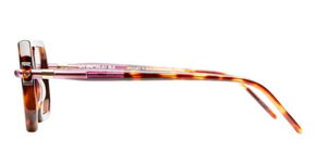 kuboraum P8 HAP eckige sonnenbrille aus acetat in havana mit violet-gelben verlaufsgläsern