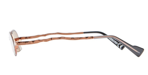 Kuboraum Z24 BZ ovale sonnenbrille aus Metall in Bronze mit braunen gläsern
