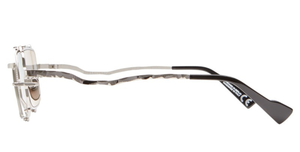 kuboraum Z71 SL eckige sonnenbrille in silber und matt silber mit grauen verpspiegelten gläsern