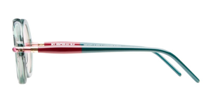 kuboraum p1 lic runde sonnenbrille in türkis in rosanen gläsern