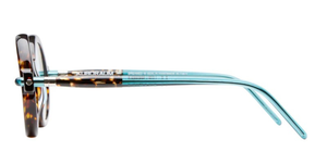 kuboraum p1 tr runde sonnenbrille in havana und hellblauen gläsern