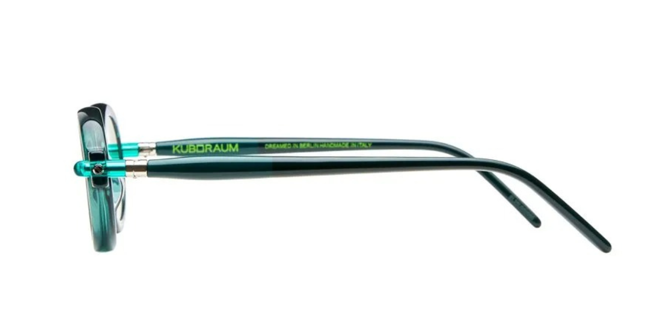 kuboraum p6 hamburger bahnhof hb ovale sonnenbrille in grün mit hell grauen gläsern