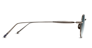 matsuda m3167 antique silver sonnenbrille aus titan in silber mit blauen verlaufsgläsern
