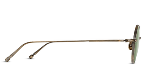 matsuda m3168 antique gold runde sonnenbrille aus titan in gold mit grünen glkäsern