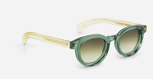 sato Gienna SP-1 pantoförmige sonnenbrille aus acetat in grün mit olive farbenen verlaufsgläsern