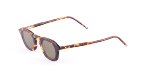 thom browne 414a 215 eckige sonnenbrille in havana mit grünen gläsern