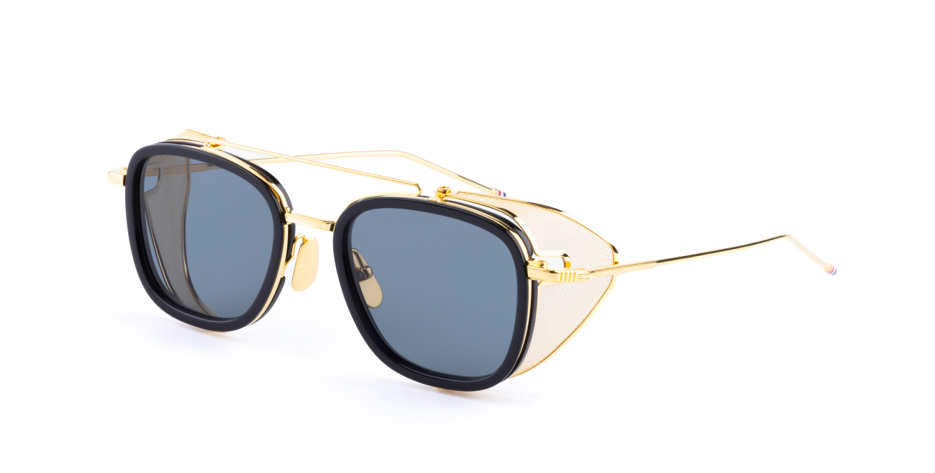 Thom Browne 808A 001 Sunglasses in Black and Gold - luxury Eyewear Thom Browne 808A 001 Sunglasses in Black and Gold - luxury Eyewear