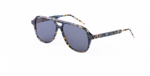 Thom Browne 927A | 416 Piloten Luxus-Sonnenbrille dunkler Rahmen mit blauen Gläsern