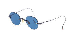 thom browne 937a 005 Runde Sonnenbrille mit Rahmenlos mit blauen Gläsern