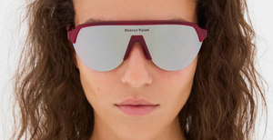 district vision nagata speed blade cradinal sportsonnenbrille in rot mit braunen verspiegelten gläsern