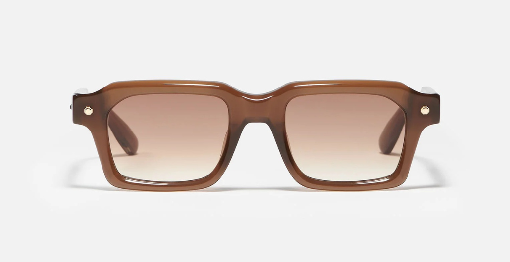 John Dalia P19 | C155 - Luxussonnenbrille aus acetat mit braunem Rahmen und braunen Gläsern.