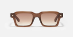 John Dalia P19 | C155 - Luxussonnenbrille aus acetat mit braunem Rahmen und braunen Gläsern.