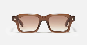 John Dalia P19 | C155 - Luxussonnenbrille aus acetat mit braunem Rahmen und braunen Gläsern.