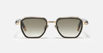 John Dalia Richy | C409 - Luxussonnenbrille mit goldenem Rahmen und graune Gläsern aus Titan.
