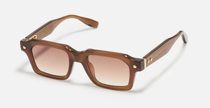John Dalia P19 | C155 - Luxussonnenbrille aus acetat mit braunem Rahmen und braunen Gläsern.
