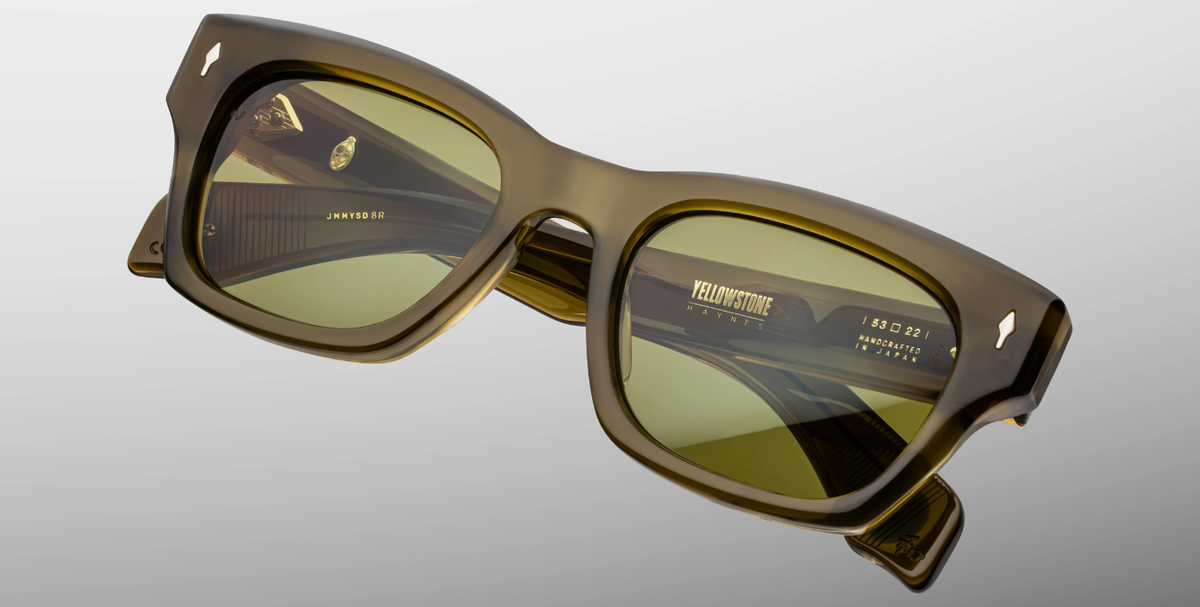 Eckige Haynes | Yellowstone VII | Green Moss Sonnenbrille in Grün - limitierte, handgefertigte Luxusbrille 
