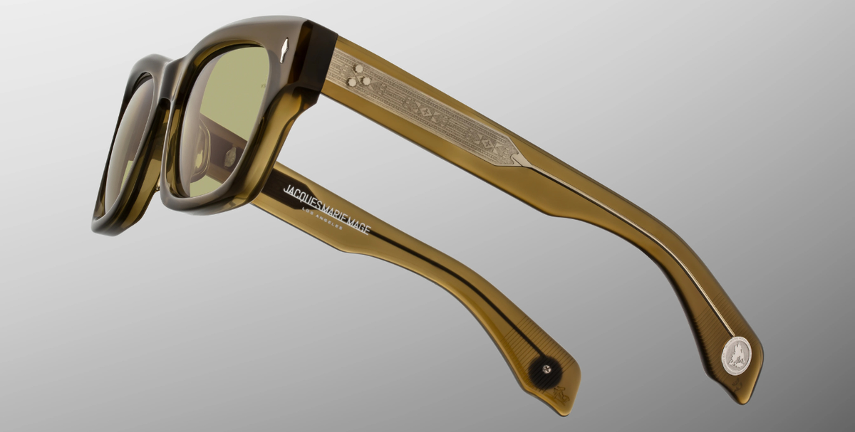 Eckige Haynes | Yellowstone VII | Green Moss Sonnenbrille in Grün - limitierte, handgefertigte Luxusbrille 