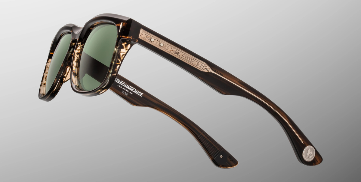 Eckige Junction Butte | Yellowstone VII | Lodgepole Sonnenbrille in Braun und grünen Gläser - limitierte, handgefertigte Luxusbrille 