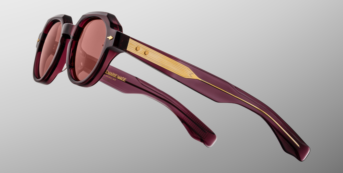 Jacques Marie Mage Pontian | Amarena aviator Sonnenbrille mit rotem Rahmen und roten Gläsern