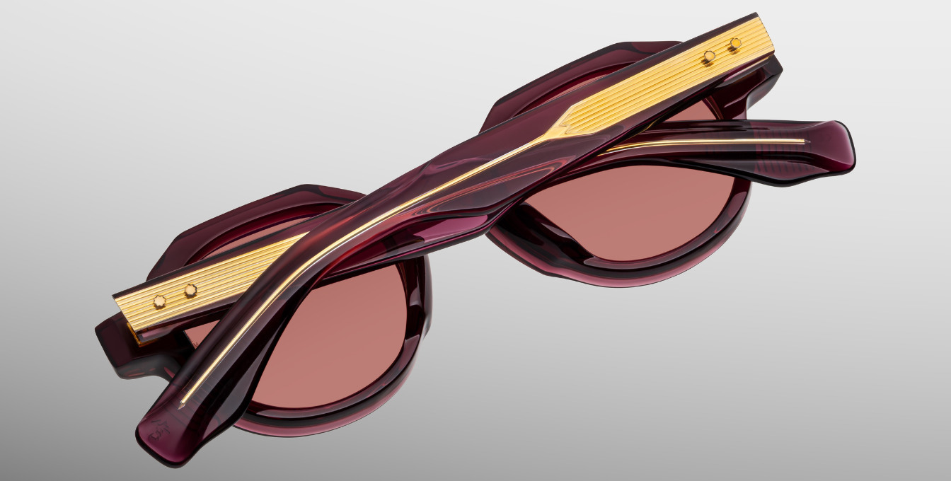 Jacques Marie Mage Pontian | Amarena aviator Sonnenbrille mit rotem Rahmen und roten Gläsern