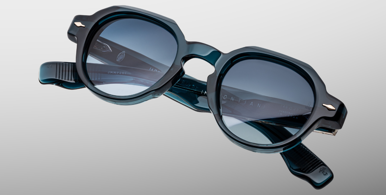 Jacques Marie Mage Pontian | Indigo aviator Sonnebrille mit blauem Rahmen und blauen Gläsern
