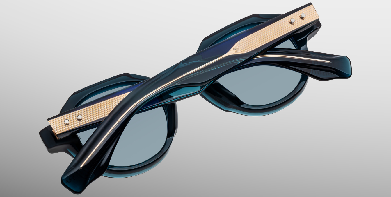 Jacques Marie Mage Pontian | Indigo aviator Sonnebrille mit blauem Rahmen und blauen Gläsern