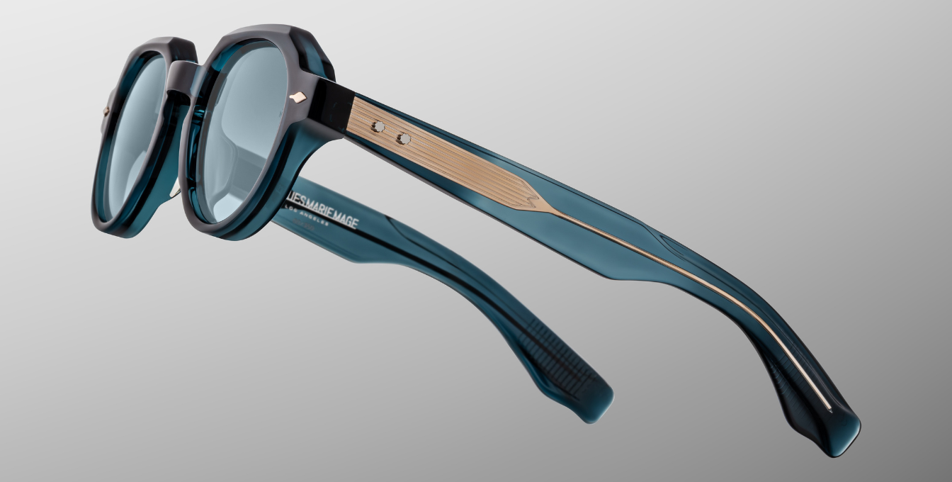 Jacques Marie Mage Pontian | Indigo aviator Sonnebrille mit blauem Rahmen und blauen Gläsern