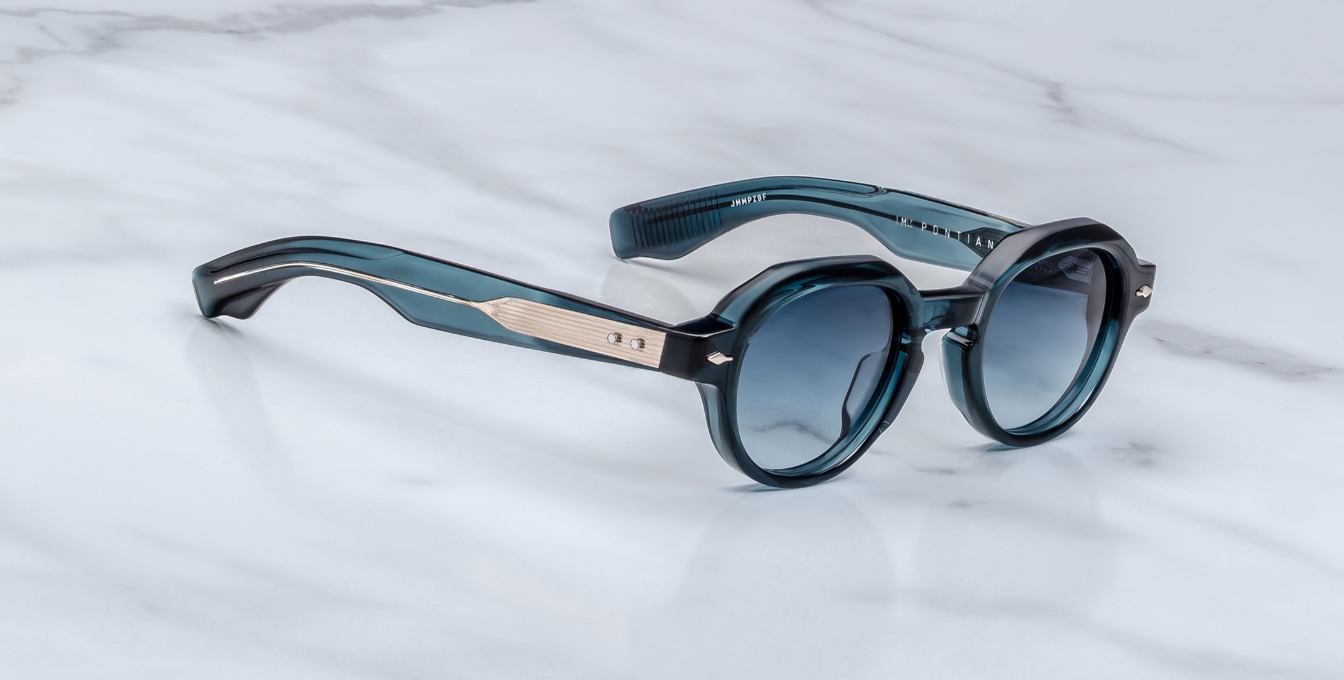 Jacques Marie Mage Pontian | Indigo aviator Sonnebrille mit blauem Rahmen und blauen Gläsern