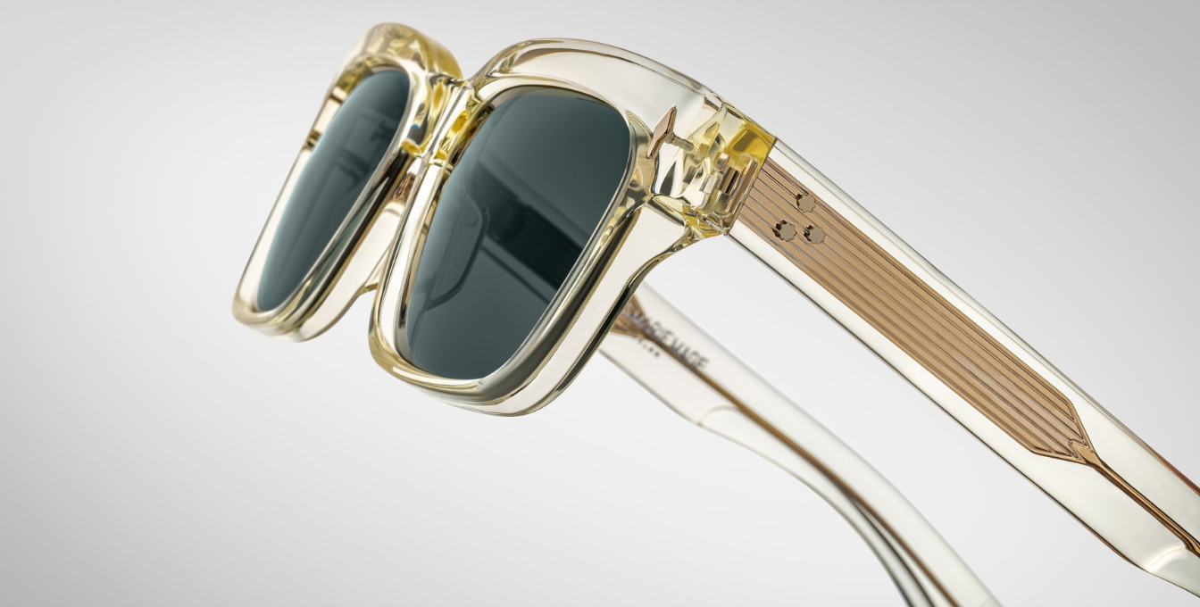 Jacques Marie Mage Molino 55 in Brut mit Crystal Rahmen und grünen Gläsern