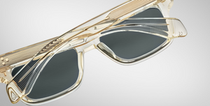 Jacques Marie Mage Molino 55 in Brut mit Crystal Rahmen und grünen Gläsern