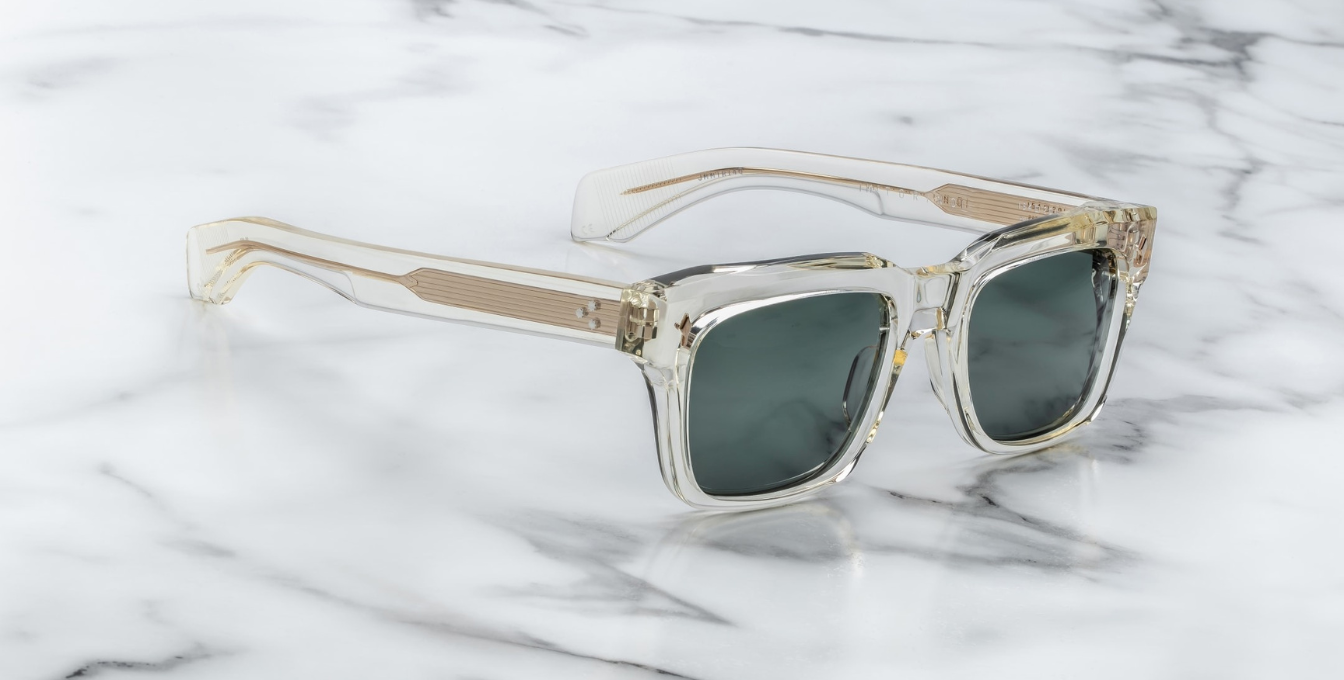 Jacques Marie Mage Molino 55 in Brut mit Crystal Rahmen und grünen Gläsern