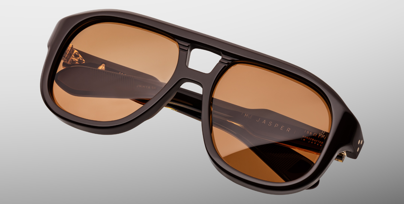 Jacques Marie Mage Jasper | Walnut Aviator Luxussonnenbrille mit braunem Rahmen 