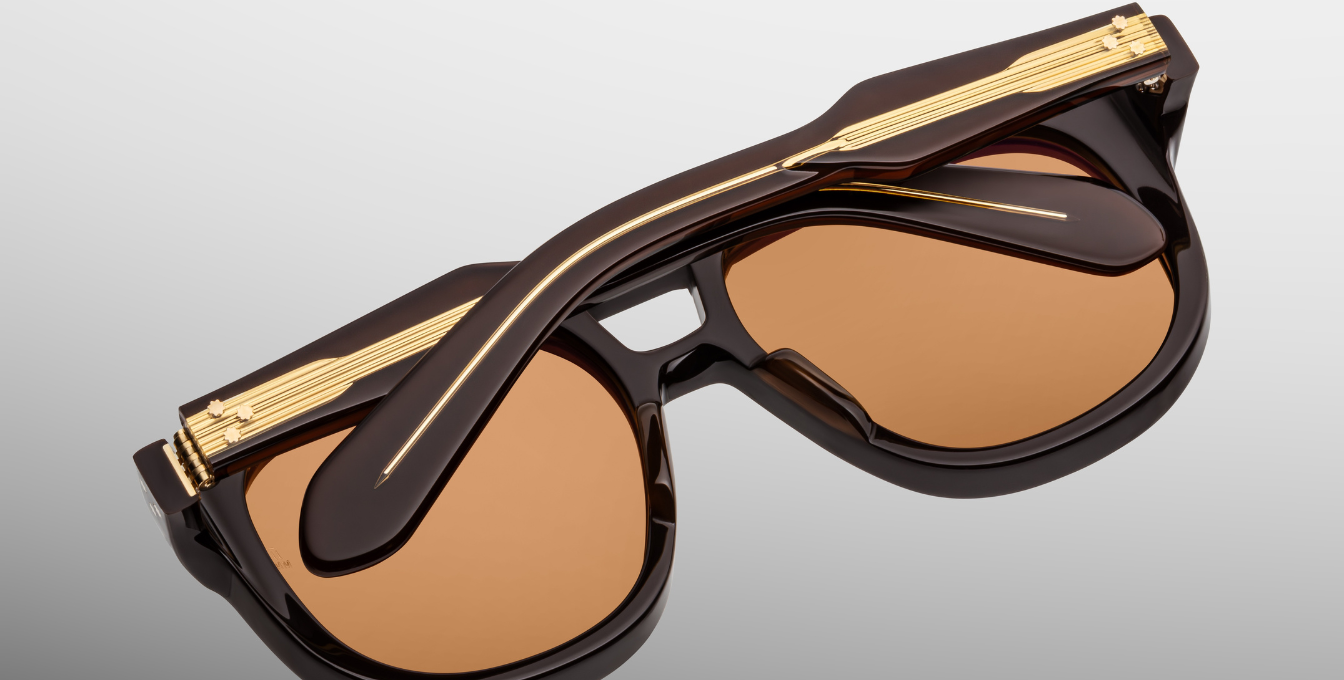 Jacques Marie Mage Jasper | Walnut Aviator Luxussonnenbrille mit braunem Rahmen 