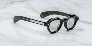 Jacques Marie Mage Kellerman Cobra runde Luxussonnenbrille mit schwarzem Rahmen