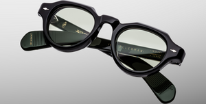 Jacques Marie Mage Kellerman Cobra runde Luxussonnenbrille mit schwarzem Rahmen