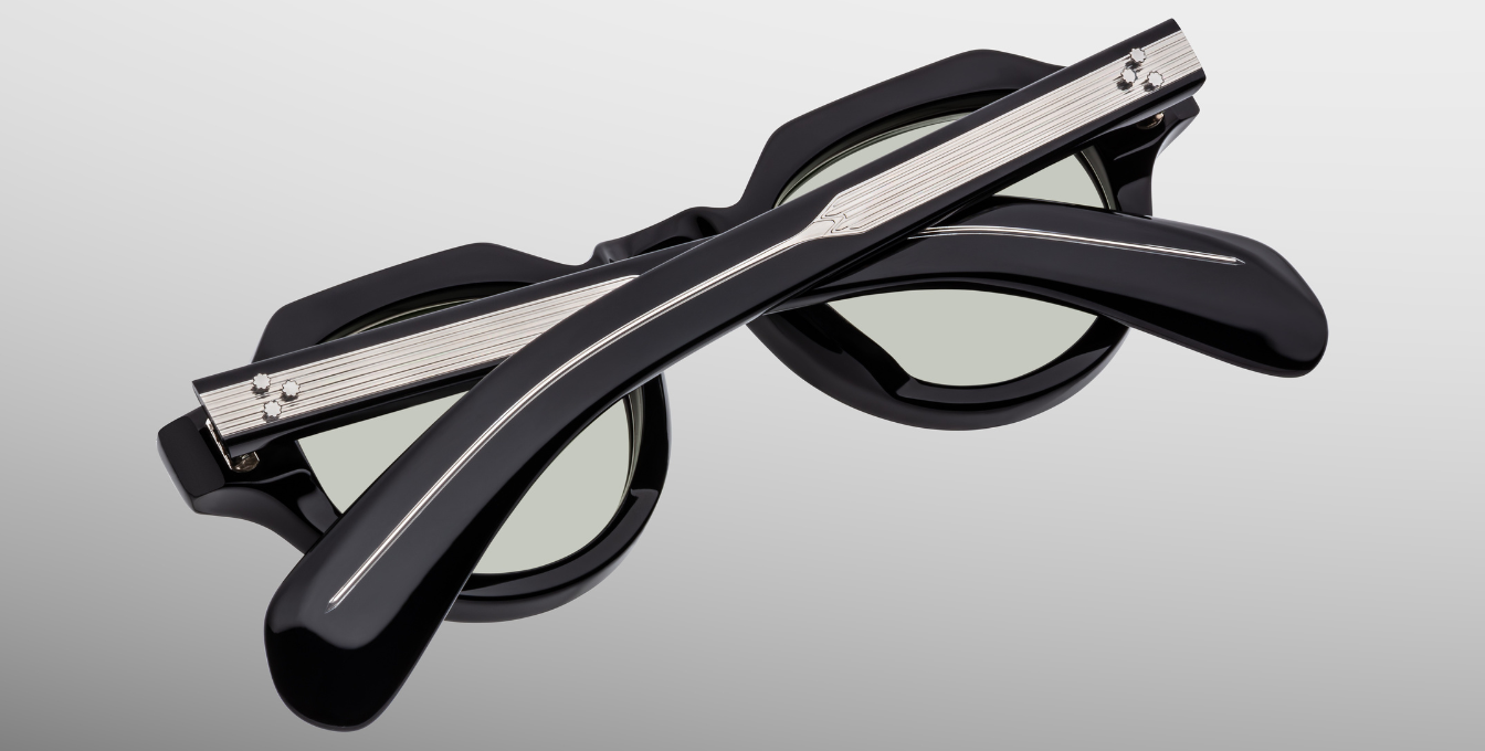 Jacques Marie Mage Kellerman Cobra runde Luxussonnenbrille mit schwarzem Rahmen