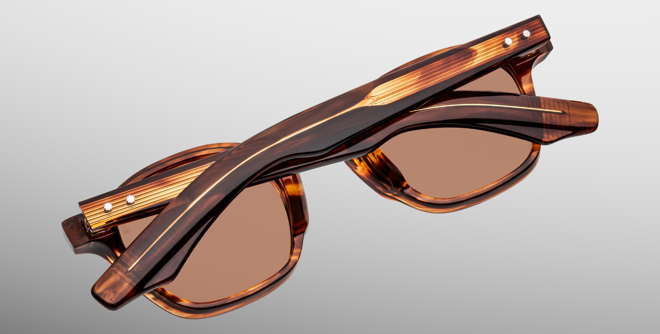 Jacques Marie Mage Zephirin 47 | Bourbon - runde Luxussonnenbrille mit braunem Rahmen und braunen Gläsern