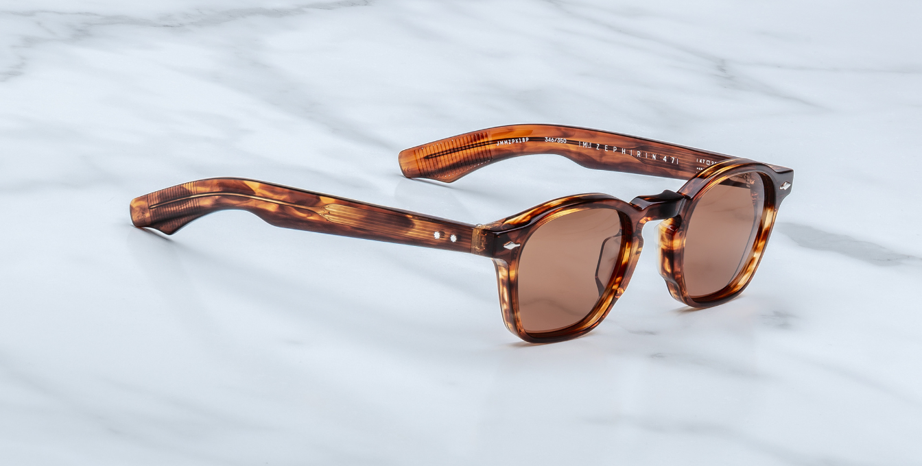 Jacques Marie Mage Zephirin 47 | Bourbon - runde Luxussonnenbrille mit braunem Rahmen und braunen Gläsern