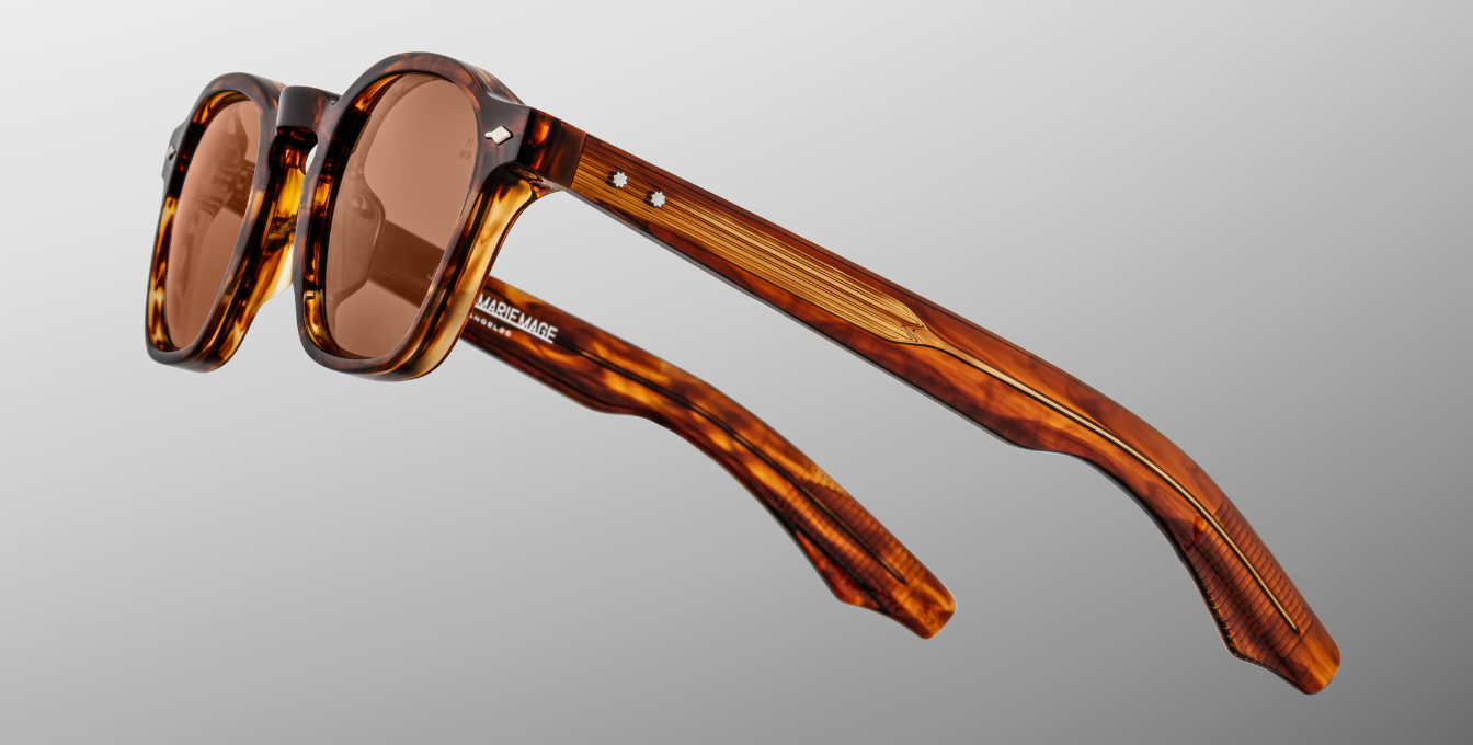 Jacques Marie Mage Zephirin 47 | Bourbon - runde Luxussonnenbrille mit braunem Rahmen und braunen Gläsern