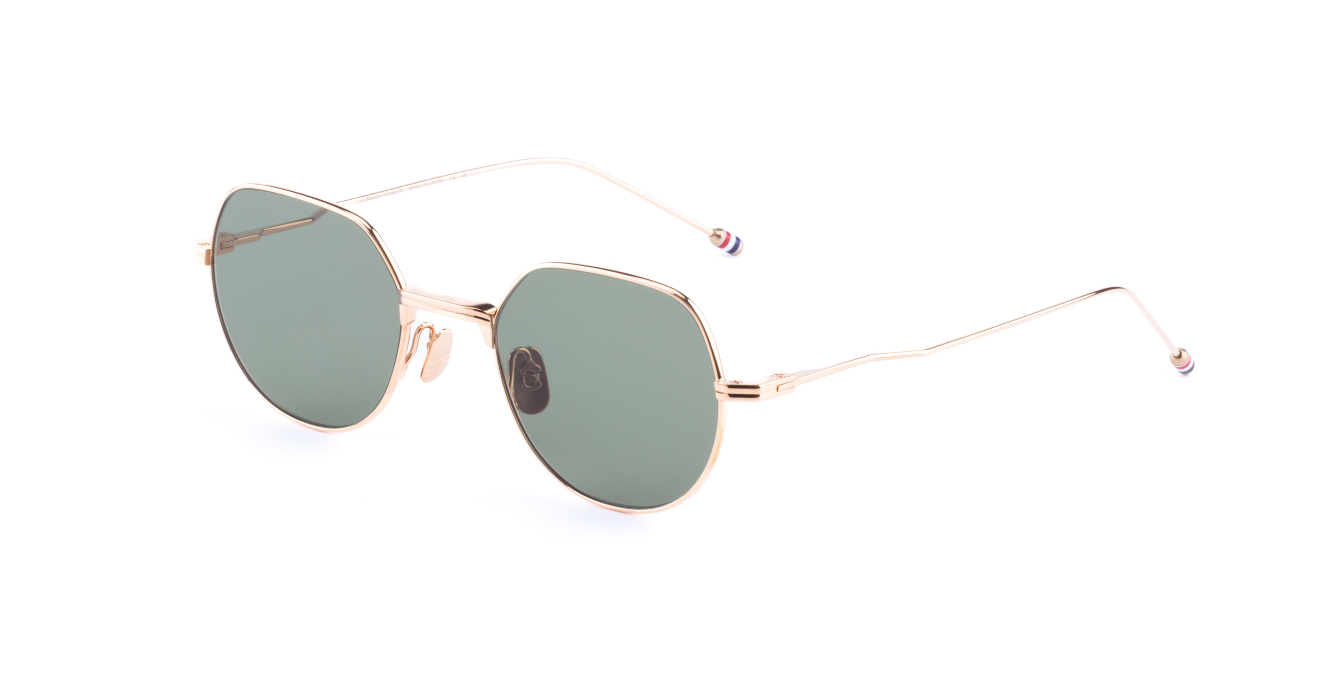 Thom Browne 935A | 710 Luxussonnenbrille mit goldenem Rahmen und grünen Gläsern
