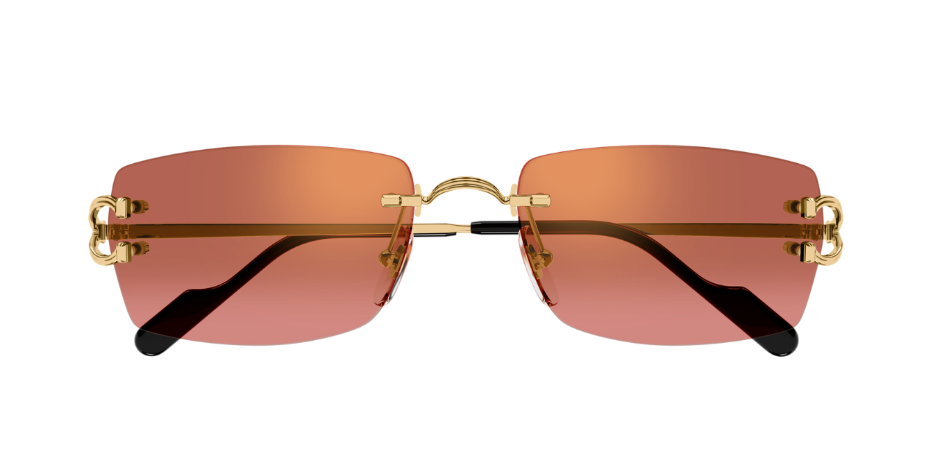 Cartier CT0550S | 005 Luxussonnenbrille in Gold mit roten Gläsern