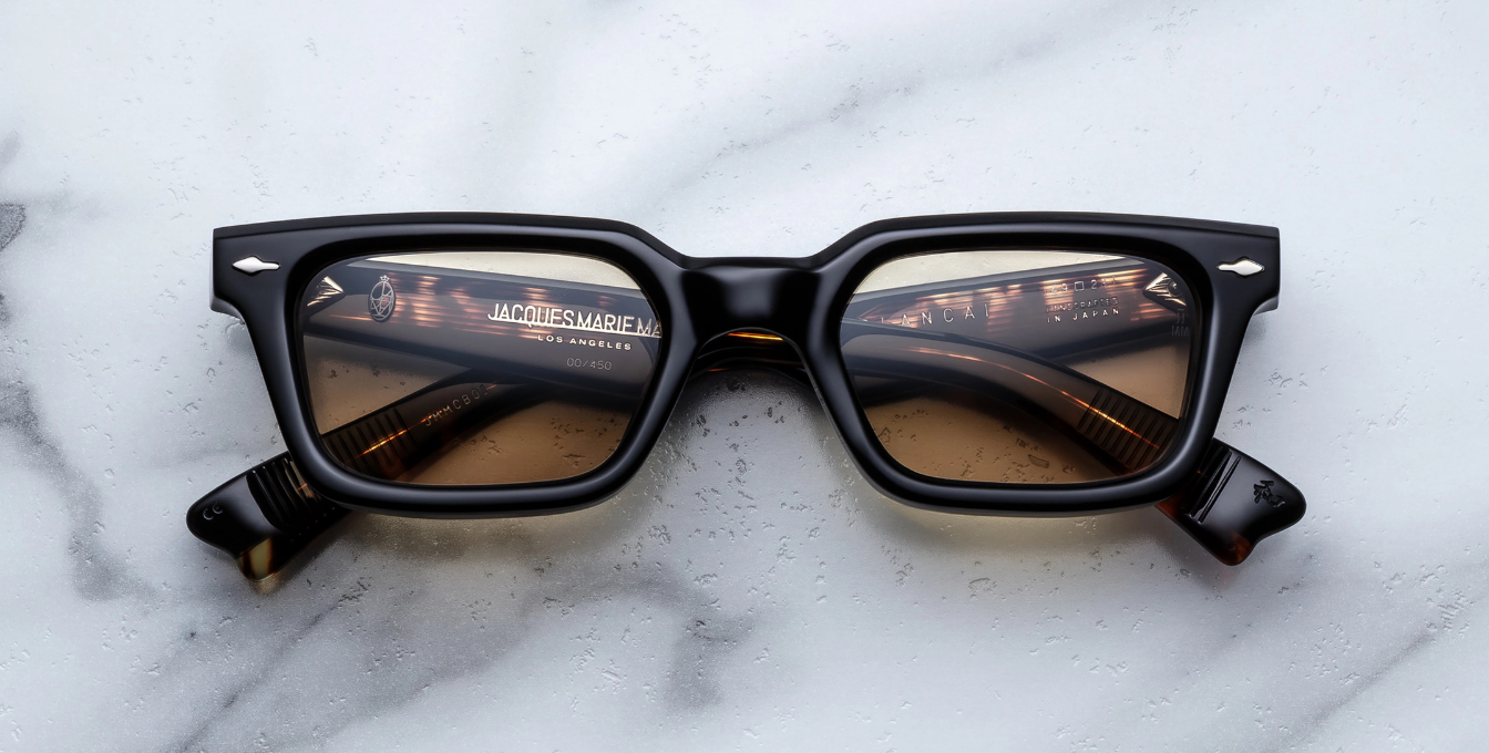 JMM Casablanca Noir Luxussonnenbrille in Schwarz und braunen Gläsern in limitierter Auflage