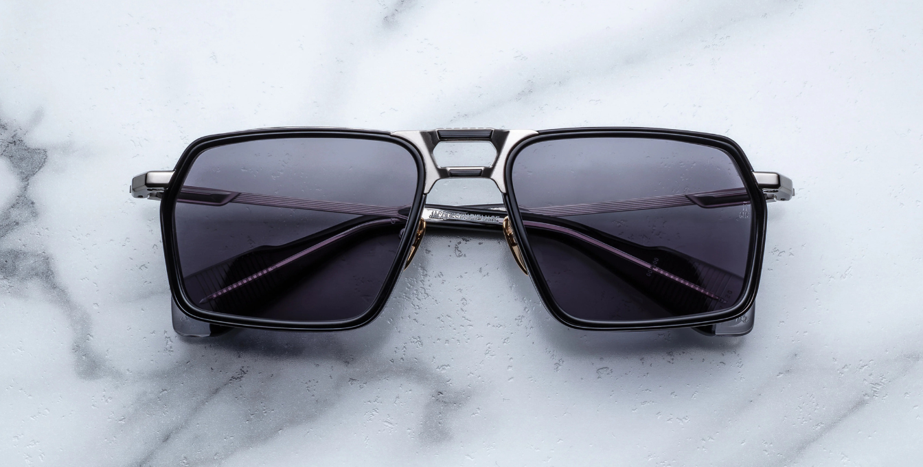 Jacques Marie Mage GT-R Armour Sonnenbrille in Schwarz und Grau - limitierte, handgefertigte Luxusbrille 