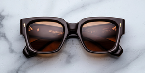 JMM Enzo Walnut Luxussonnenbrille in Braun und orangenen Gläsern in limitierter Auflage