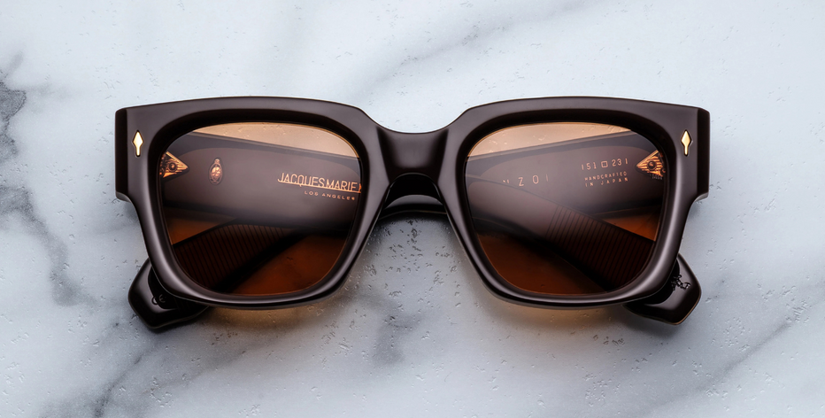 超希少！超極上！Polished Lumina　フランス　インダストリアル JMM Enzo Walnut luxury sunglasses in brown and orange lenses