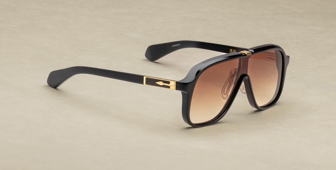 JMM Kurokawa Beluga Luxussonnenbrille in Schwarz mit braunen Gläsern in limitierter Auflage
