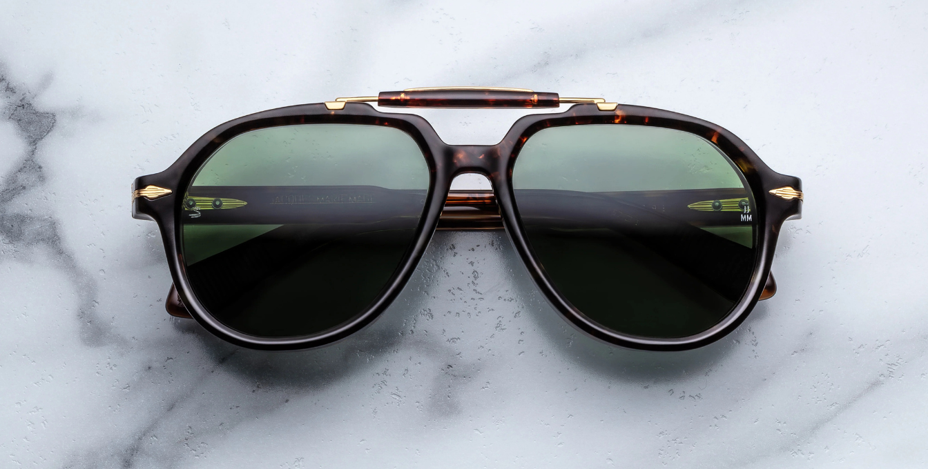 Jacques Marie Mage 1991 Agar Sonnenbrille in Havana - limitierte, handgefertigte Luxusbrille 