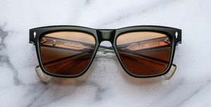 Jacques Marie Mage Lankaster Borneo - Luxussonnenbrille mit schwarzem Rahmen und grünen Gläsern