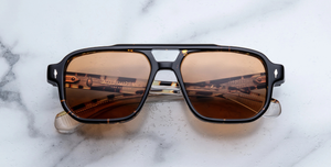 Jacques Marie Mage Evans Tokyo - Luxussonnenbrille in Havanna mit braunen Gläsern, handgefertigt in Japan